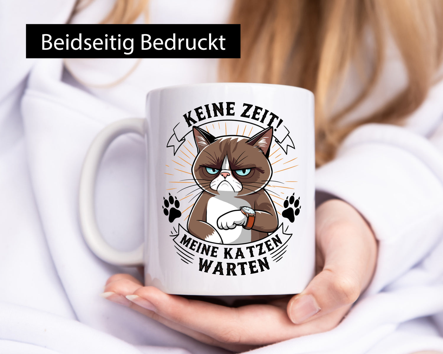 Keine Zeit meine Katzen Warten | Schwarze Katze Geschenkidee Tierliebhaber