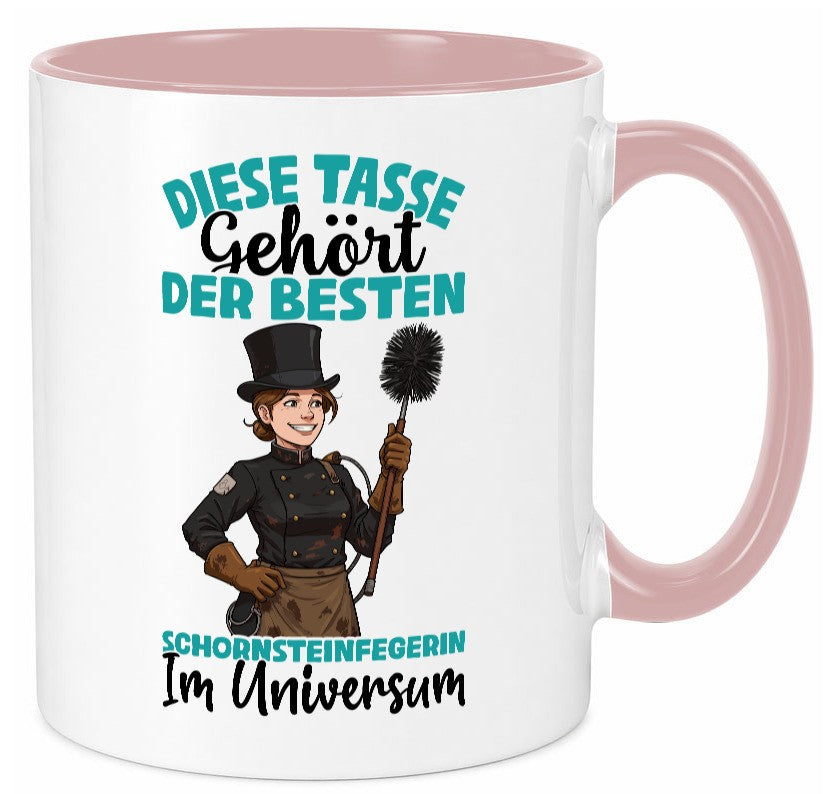 Im Universum: Schornsteinfegerin | Kaminkehrer lustiger Spruch Geschenk Humor Tasse
