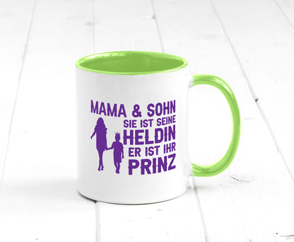 Mama &amp; Sohn | Helding Prinz Mutterliebe Geschenkidee Familie Humor Tasse