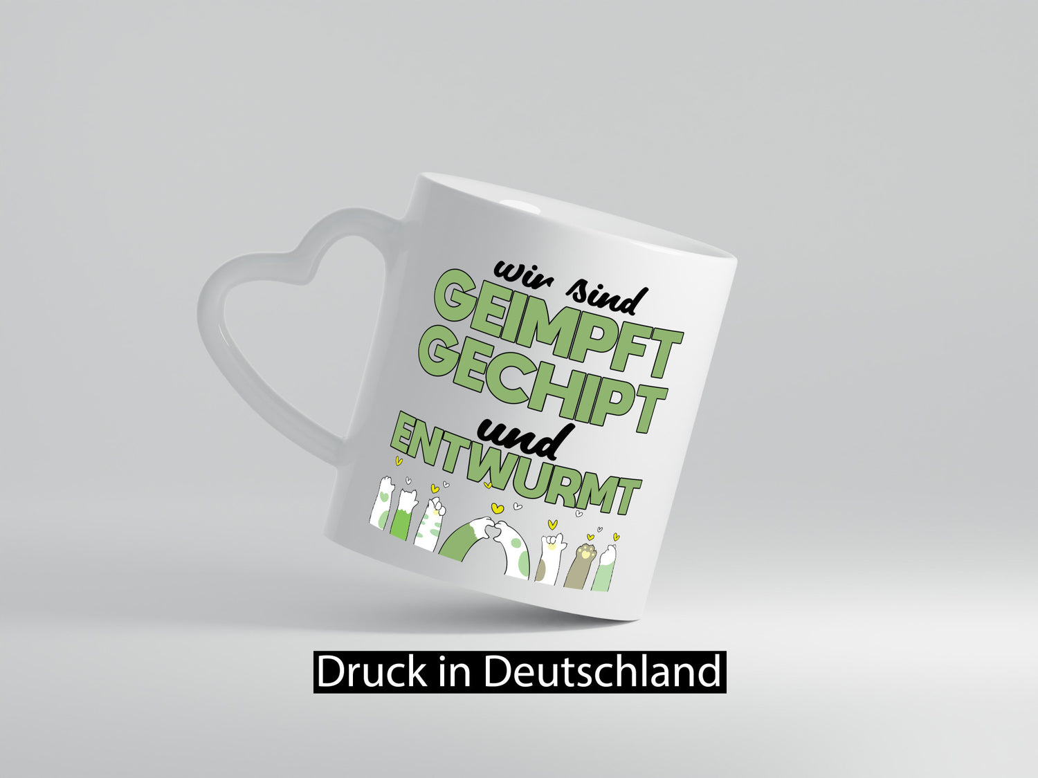 Geimpft, gechipt und entwurmt | Tierbeine Pfoten lustiger Spruch Geschenk
