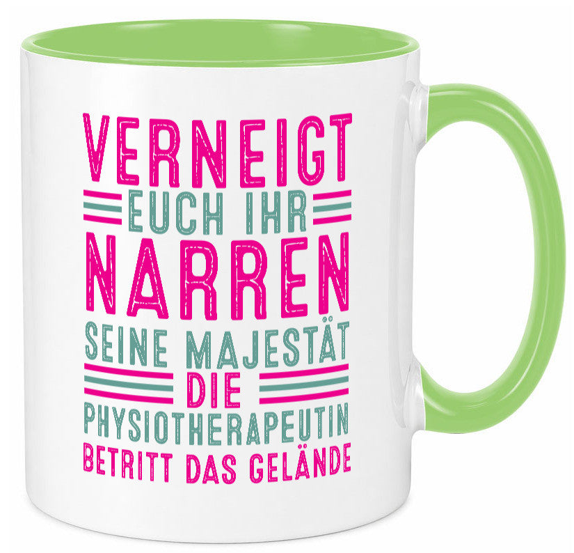 Verneigt euch: Physiotherapeutin Humor Geschenkidee Tasse