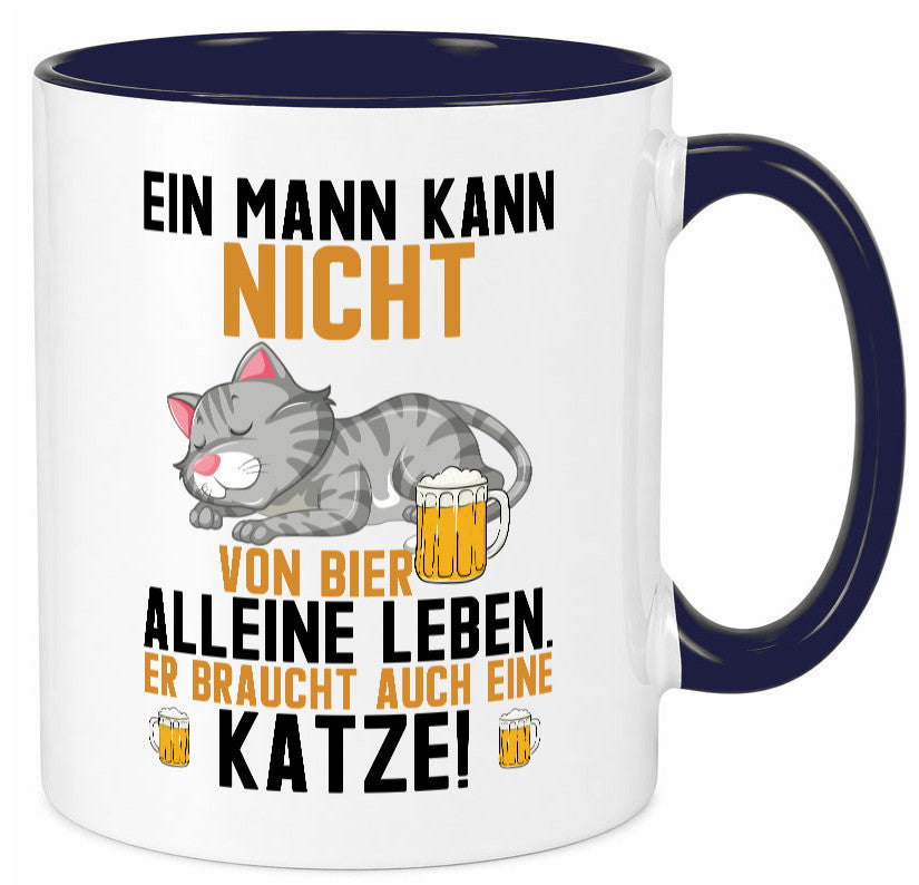 Von Bier leben | Mann braucht eine Katze Katzenliebhaber Geschenk Tierliebhaber