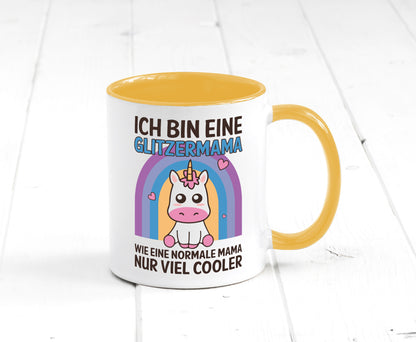 Glitzermama, wie normal, nur cooler | Einhorn Geschenkidee Familie Humor Tasse