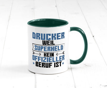 Superheld Drucker | Druckerei Print Medien Humor Geschenkidee Tasse