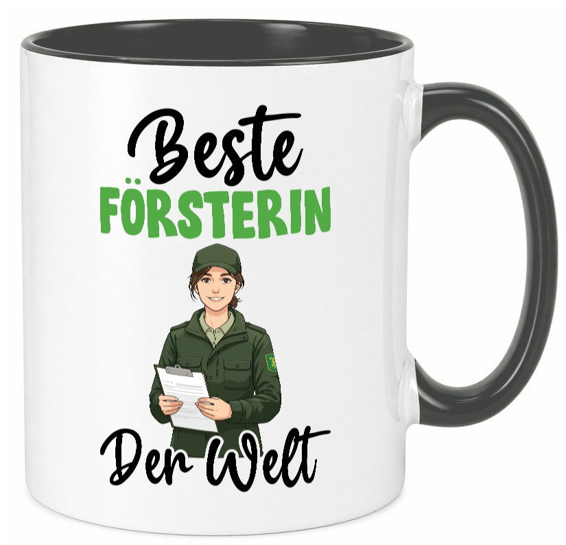 Beste Försterin | Forst Arbeit v2 lustiger Spruch Geschenk Kollegen Büro Tasse
