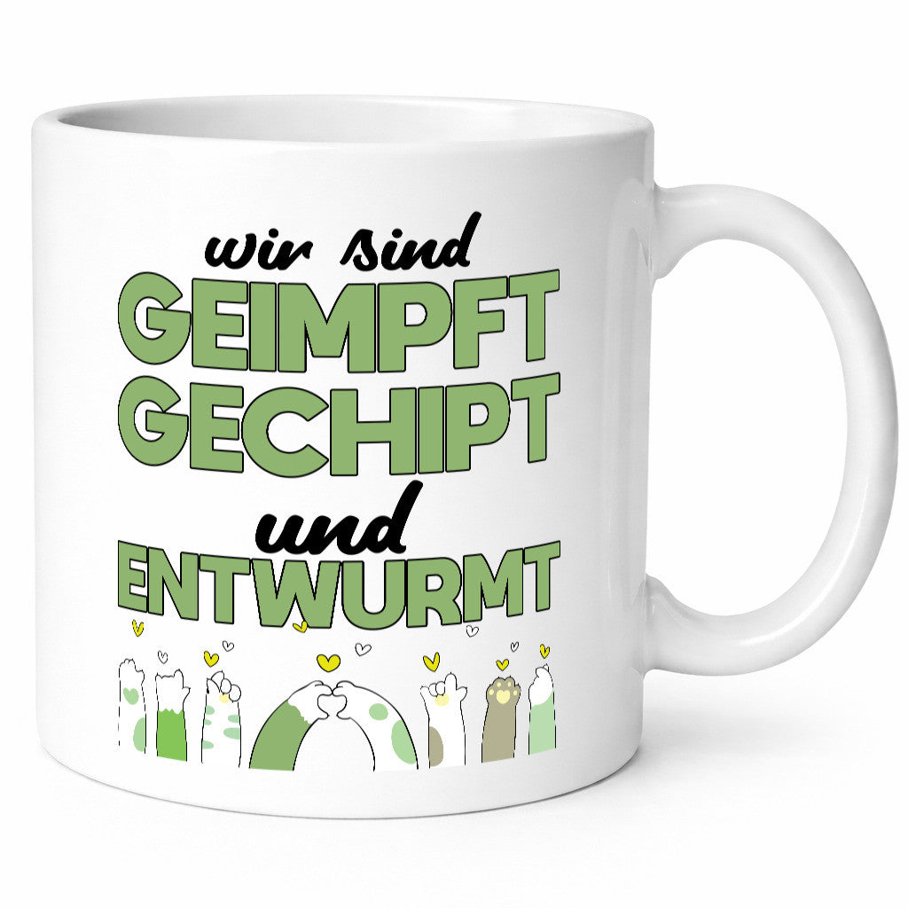 Geimpft, gechipt und entwurmt | Tierbeine Pfoten lustiger Spruch Geschenk