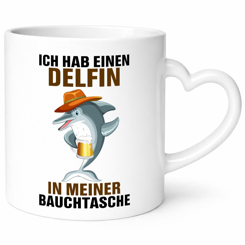 Ich hab einen Delfin in meiner Bauchtasche | Party Bier Humor Geschenkidee Tasse