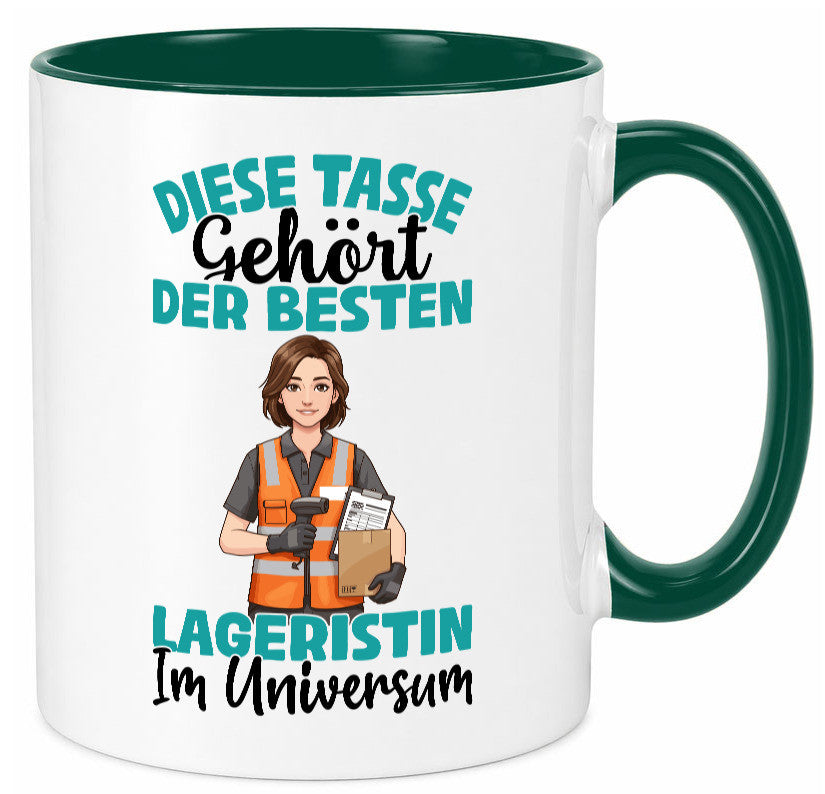 Im Universum: Lageristin | Beruf Lager Arbeiterin Humor Arbeit Kollegen Büro Tasse