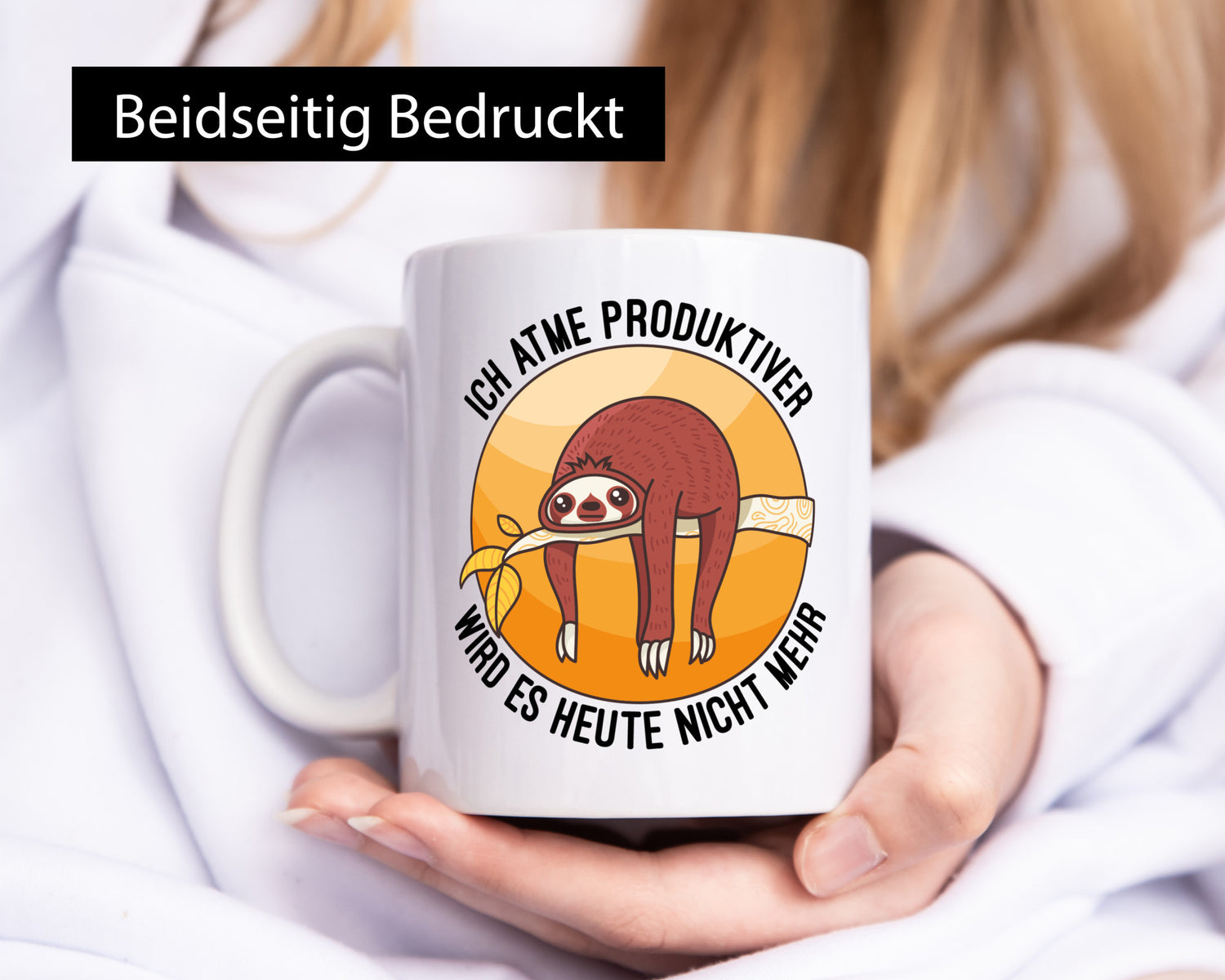 Ich atme produktiver | Arbeit Faultier Bürotasse lustig Kollegen Büro Geschenk