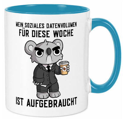 Soziales Datenvolumen | wütender Bär Einzelgänger Nerd Geschenkidee Humor Tasse