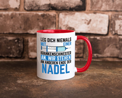 Krankenschwester anlegen | Nadel Spritze Klinik Spruch Geschenkidee Humor Tasse