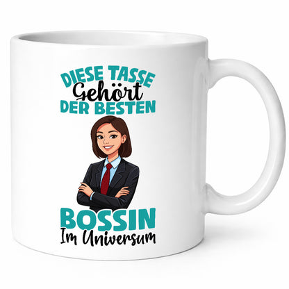 Im Universum: Bossin | Führungskraft Vorgesetzte Geschenkidee Humor Tasse