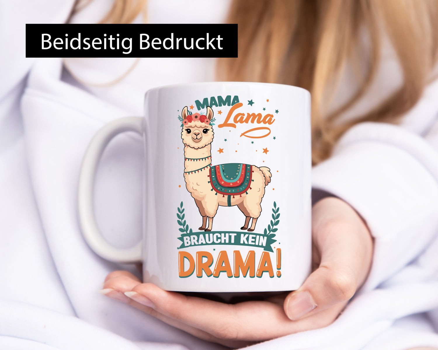 Mama Lama braucht kein Drama | Muttertag Humor Familie Geschenkidee Tasse