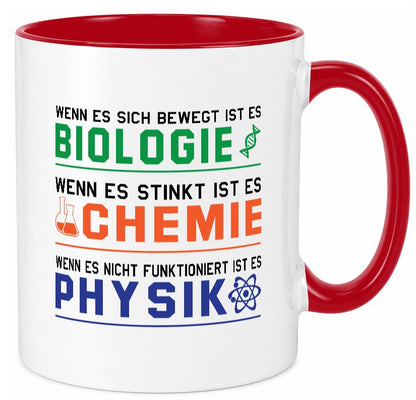 Biologie, Chemie, Physik | Reagenzglas lustig Humor Geschenkidee Geschenk Tasse
