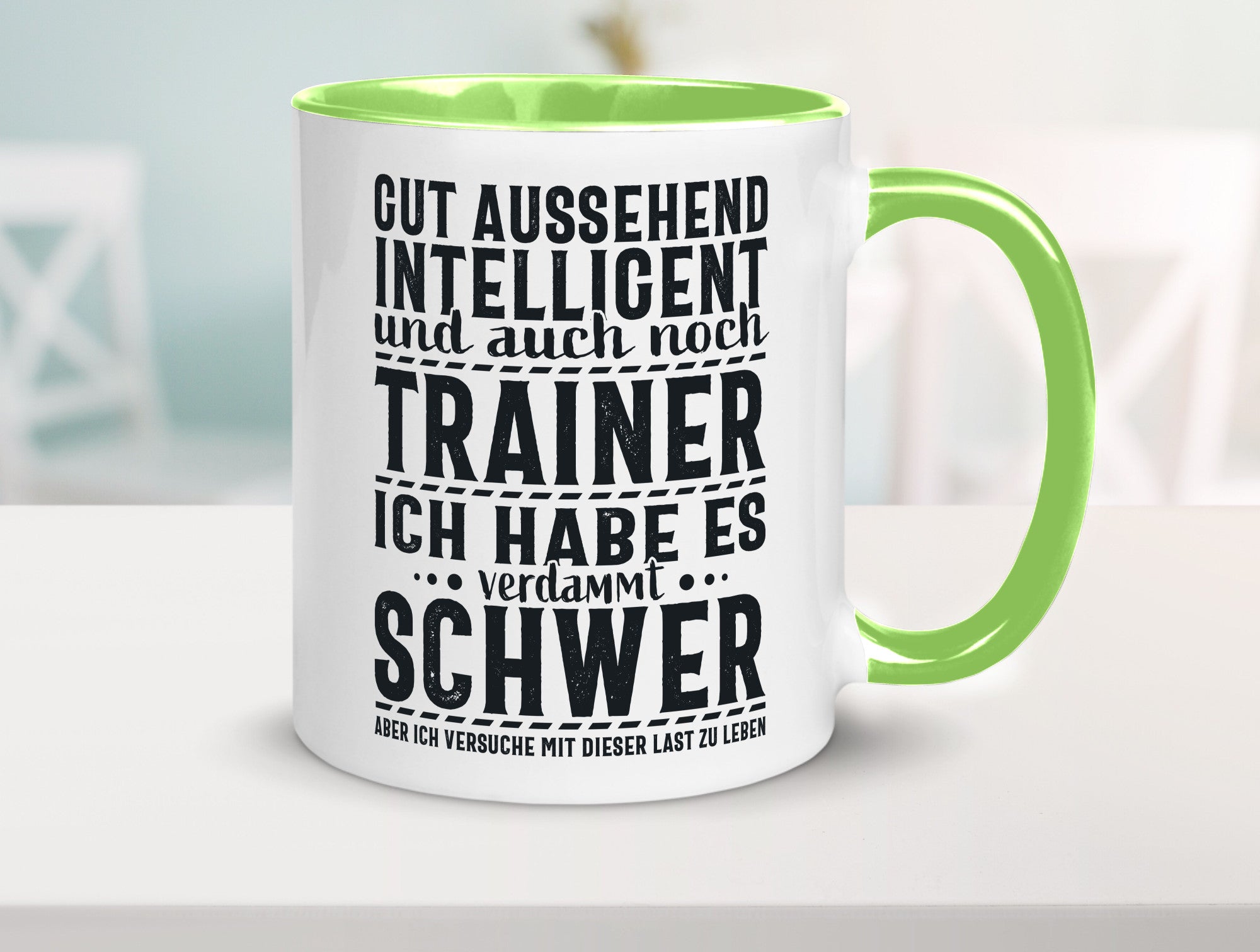 Gut aussehender Trainer |gestrichelte Linie | Punkte lustiger Spruch Geschenk