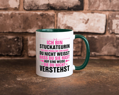 Löse Probleme: Stuckateurin | Innenausbau Humor Geschenkidee Tasse