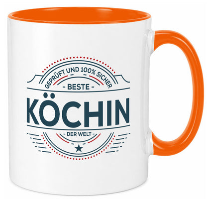 Geprüft und sicher: Köchin | Chefköchin Chefkoch lustiger Spruch Geschenk Tasse