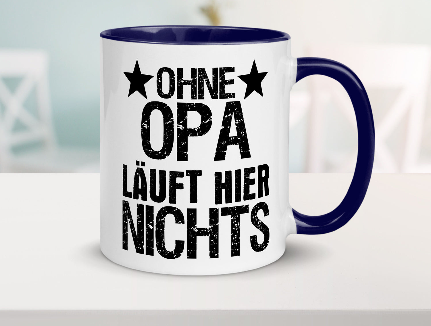 Ohne Opa läuft hier nichts | Sterne Geschenkidee Familie Humor Tasse