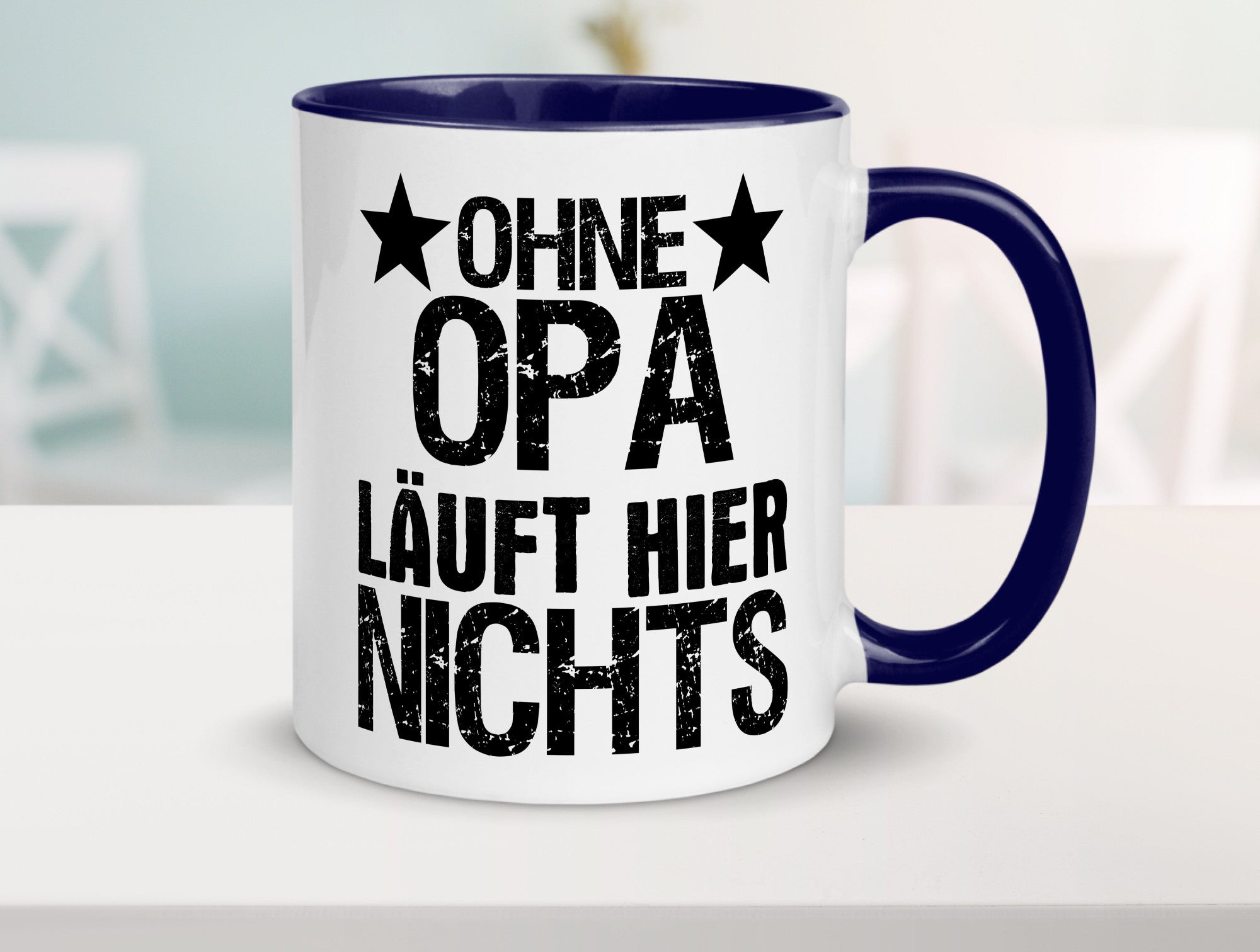 Ohne Opa läuft hier nichts | Sterne Geschenkidee Familie Humor Tasse