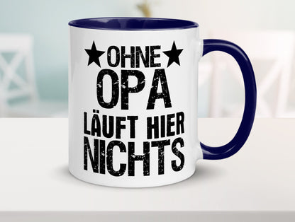 Ohne Opa läuft hier nichts | Sterne Geschenkidee Familie Humor Tasse