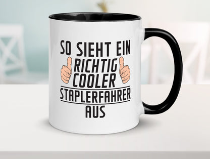 Richtig Cooler Staplerfahrer | Gabelstapler Fahrer Humor Geschenkidee Tasse