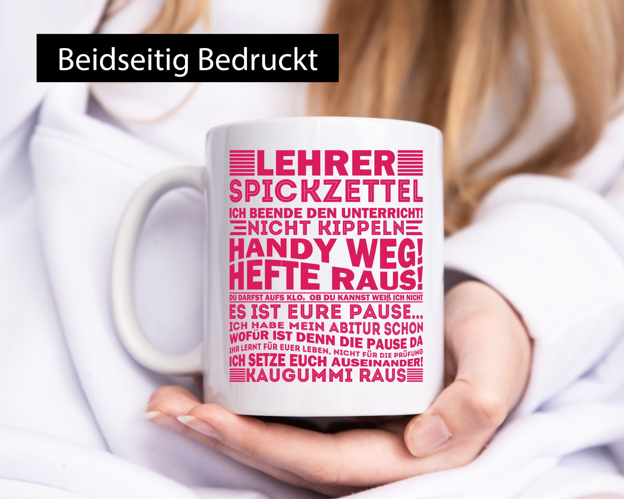 Lehrer Spickzettel | Beruf Tasse lustiger Spruch vl3 Humor Arbeit Kollegen Büro