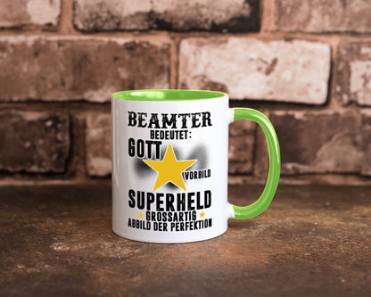 Bedeutung von Beamter | Verbeamtung öffentlicher Dienst Humor Geschenkidee Tasse
