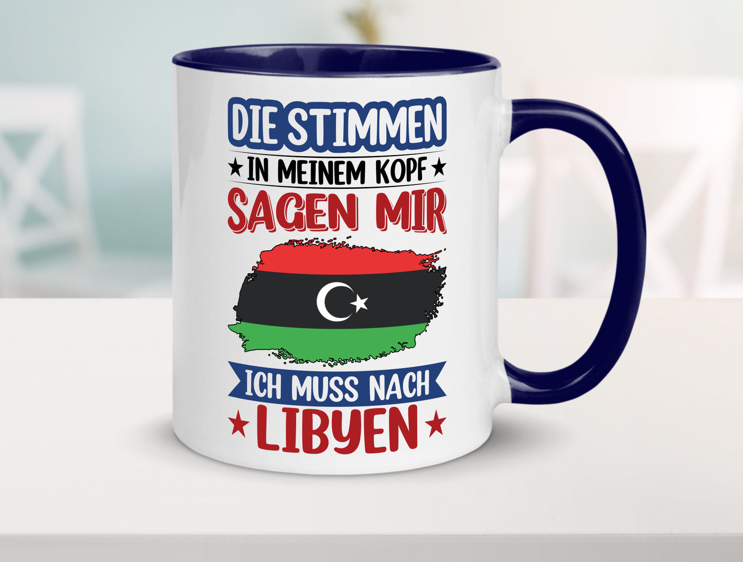 Libyen | Urlaub Stimmen in meinem Kopf Traumland Geschenkidee Humor Tasse