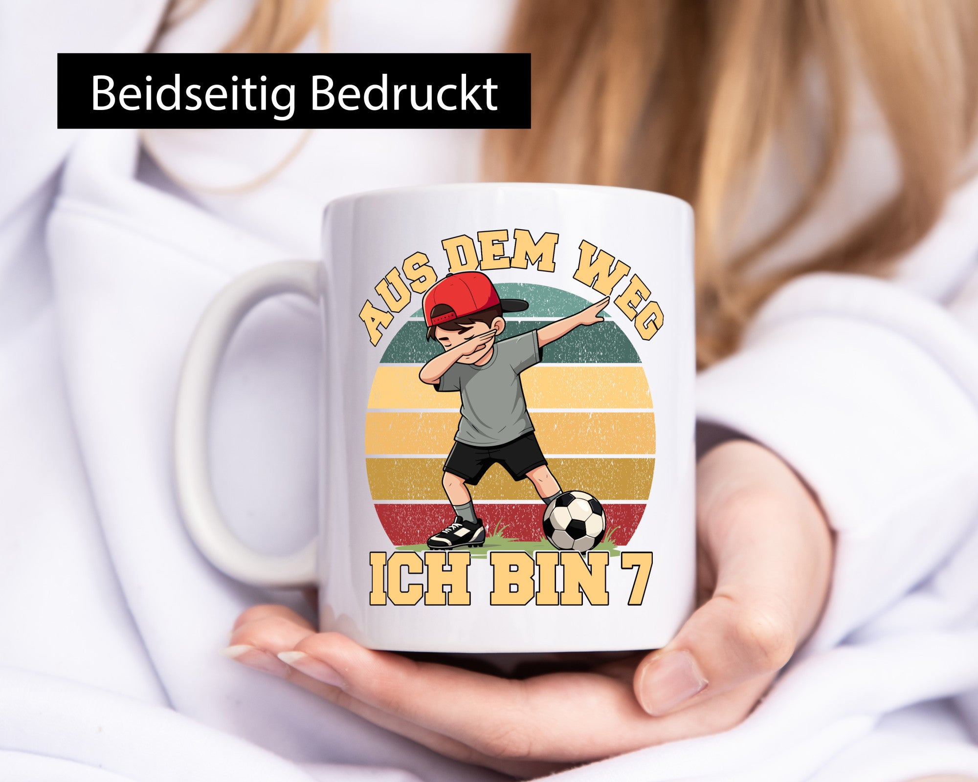 7. Geburtstag | 7 Jahre Fußball Junge Fußballer Humor Geschenkidee Tasse