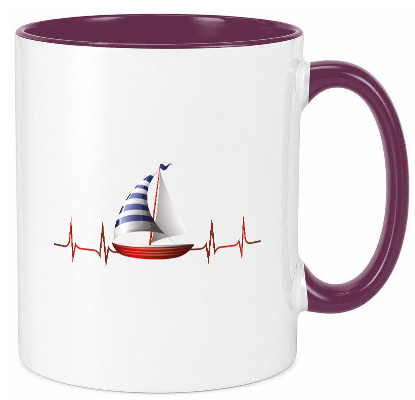 Segelboot Herzschlag | Segler segeln Boot Kapitän Geschenk Humor Geschenkidee