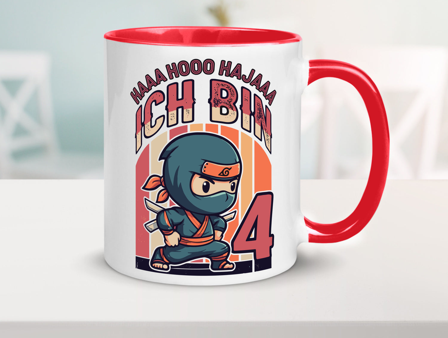 4. Geburtstag | Ninja Junge 4 Jahre lustiger Spruch Geschenk Geschenkidee Tasse