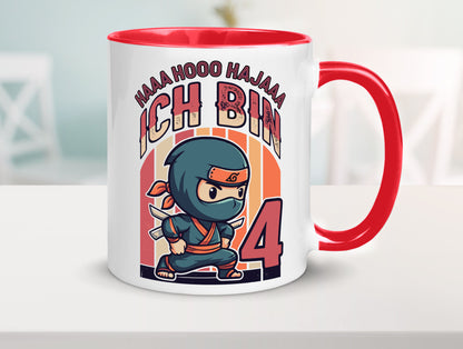 4. Geburtstag | Ninja Junge 4 Jahre lustiger Spruch Geschenk Geschenkidee Tasse