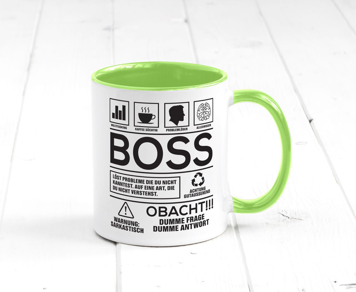 Achtung Probleme Boss | Führungskraft Vorgesetzter lustig Humor Geschenkidee Tasse