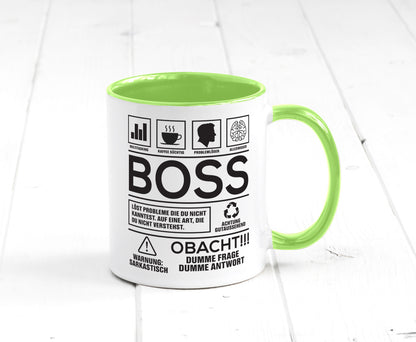 Achtung Probleme Boss | Führungskraft Vorgesetzter lustig Humor Geschenkidee Tasse