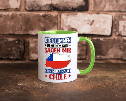 Chile | Urlaub Stimmen in meinem Kopf Traumland Geschenkidee Humor Tasse