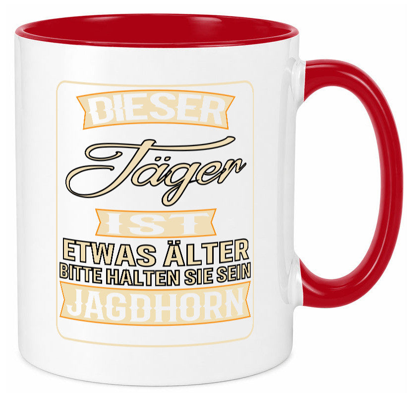 Dieser Jäger ist etwas Älter halten sie sein Jagthorn lustiger Spruch Geschenk