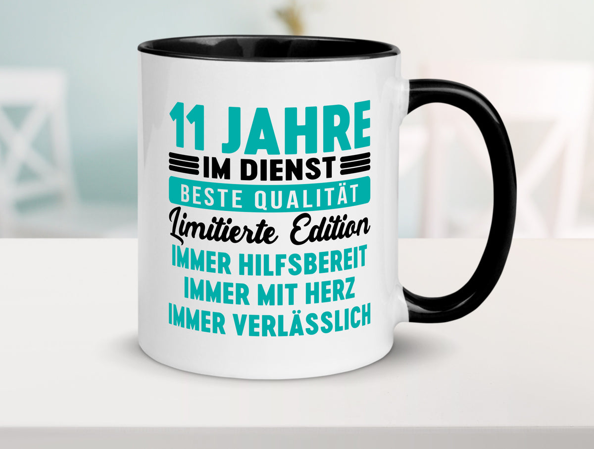 11 Jahre im Dienst | Jubiläum Arbeit v5 lustig Kollegen Büro Geschenk Tasse