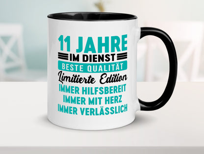11 Jahre im Dienst | Jubiläum Arbeit v5 lustig Kollegen Büro Geschenk Tasse