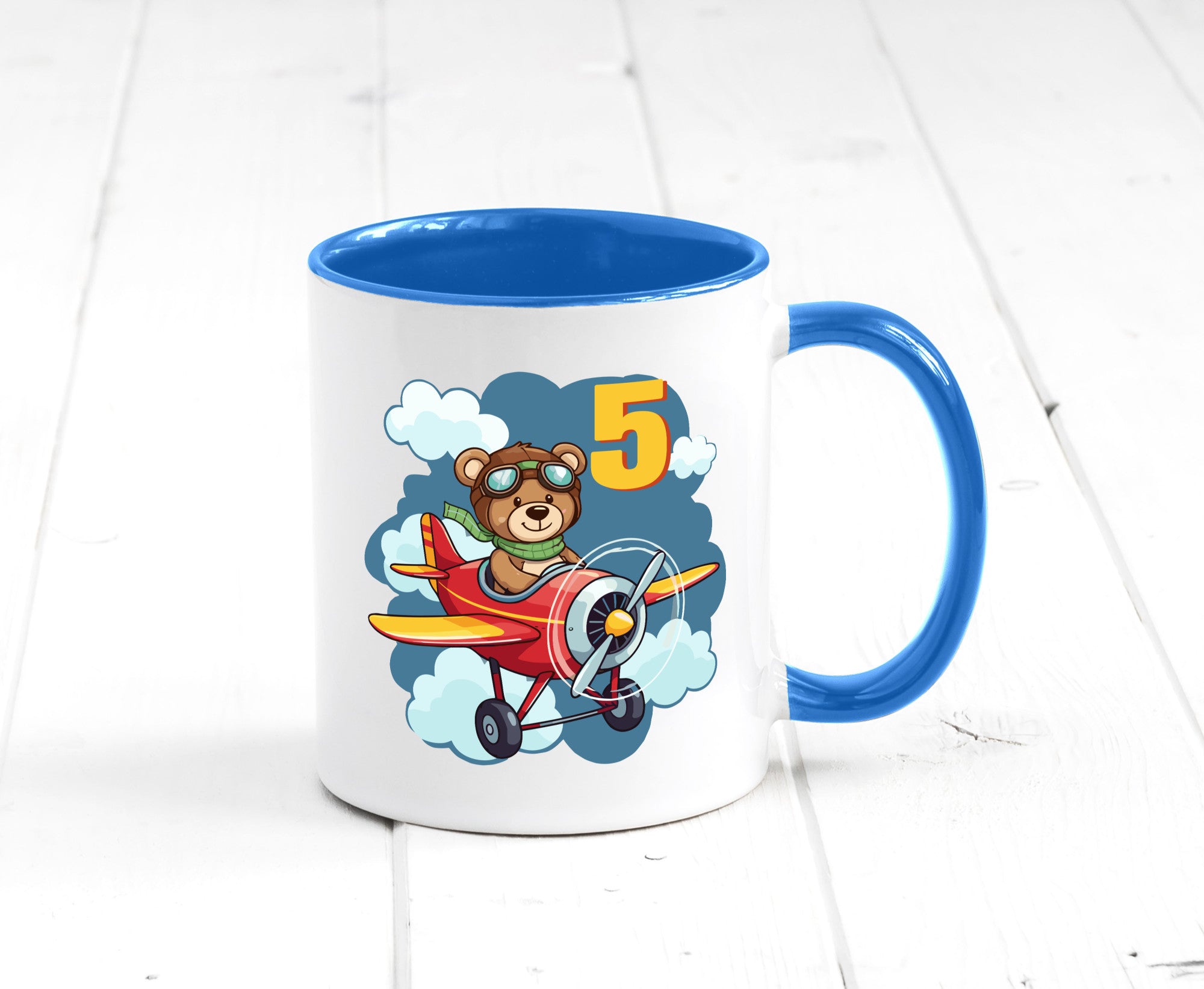 5. Geburtstag | 5 Jahre Kinder Pilot Flugzeug Geschenkidee Humor Tasse