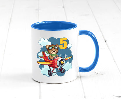 5. Geburtstag | 5 Jahre Kinder Pilot Flugzeug Geschenkidee Humor Tasse