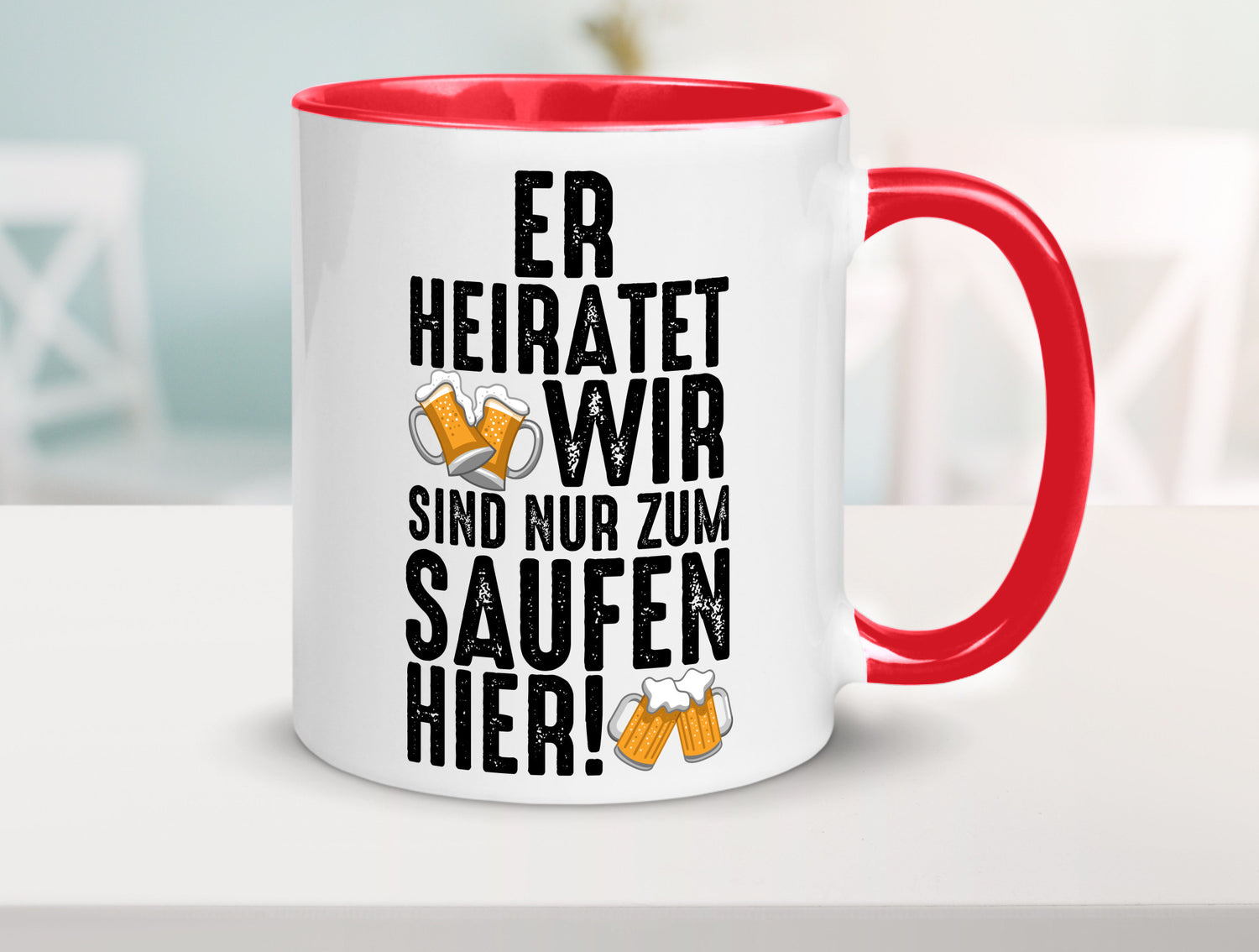 JGA | Er heiratet Junggesellenabschied Polterabend v2 lustiger Spruch Geschenk