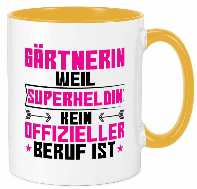 Superheldin Gärtnerin | Gartenbau Geschenk Humor Geschenkidee lustiger Spruch Tasse