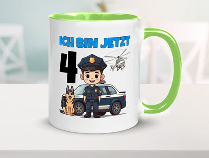 4. Geburtstag | 4 Jahre Polizei Kind Polizeiauto Humor Geschenkidee Tasse