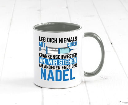 Krankenschwester anlegen | Nadel Spritze Klinik Spruch Geschenkidee Humor Tasse