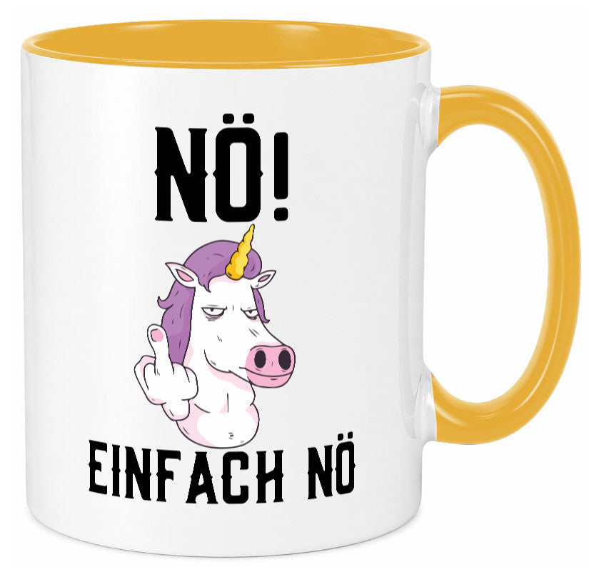 Einfach Nö | Keinen Bock Einhorn Mittelfinger Comic Geschenkidee Humor Tasse