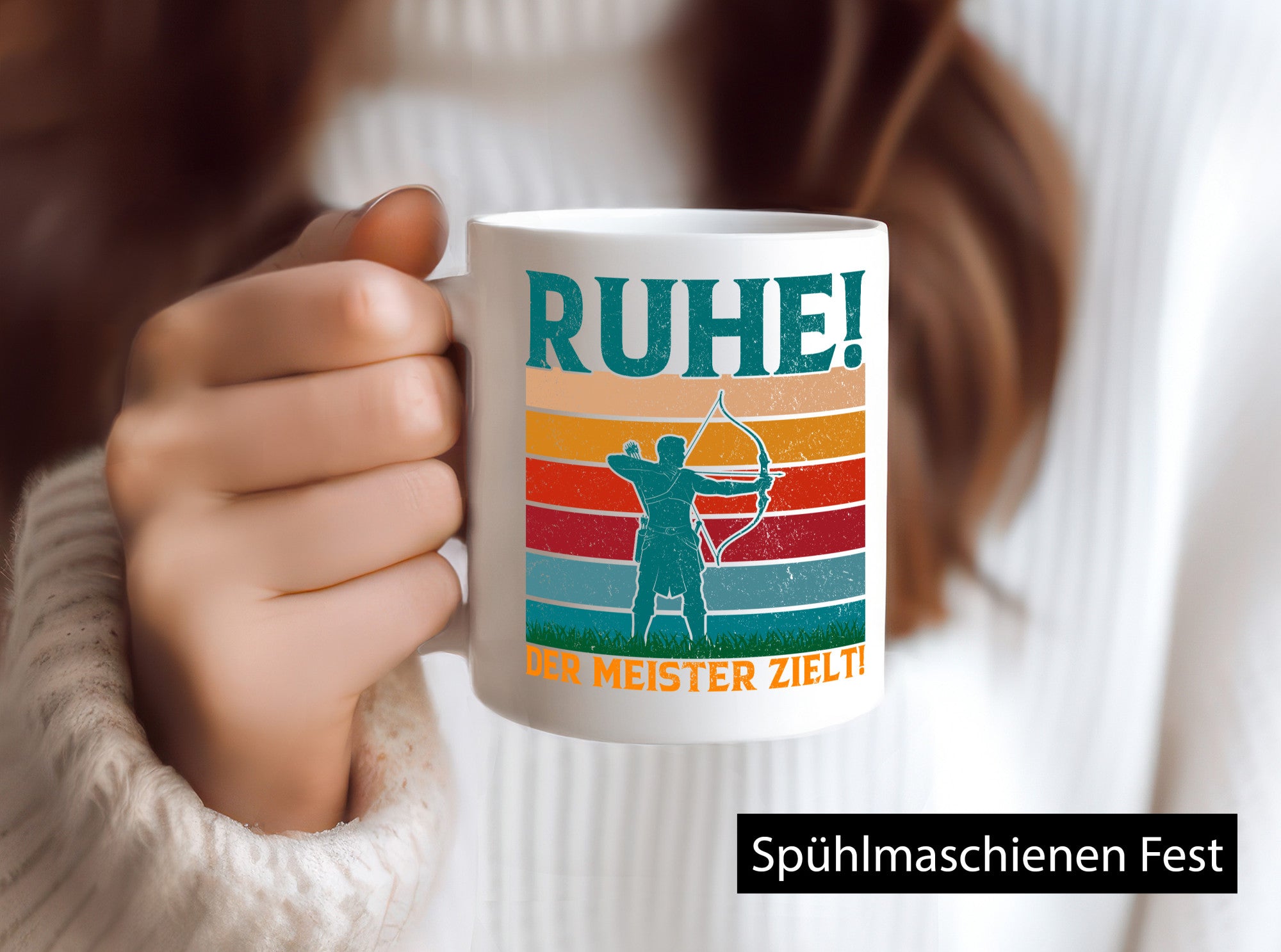 Ruhe der Meister Zielt | Bogenschießen Bogenschütze Geschenkidee Humor Tasse
