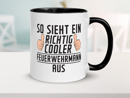 Richtig Cooler Feuerwehrmann | Feuerwehr Geschenkidee Humor Tasse
