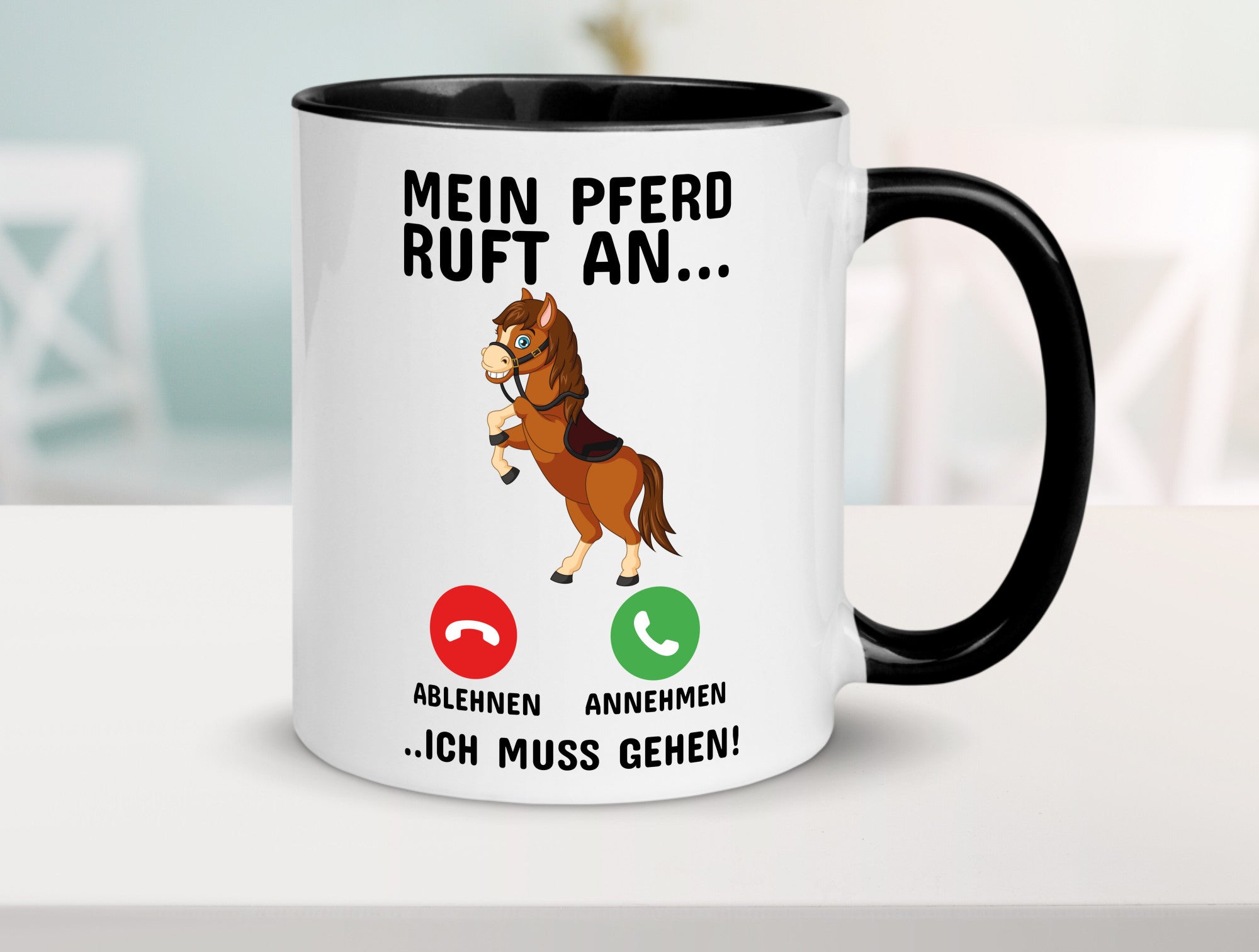 Mein Pferd ruft an Humor Geschenkidee Tasse
