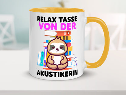 Relax Tasse: Akustikerin | Akustik Hörgeräteakustik Geschenk Humor Geschenkidee