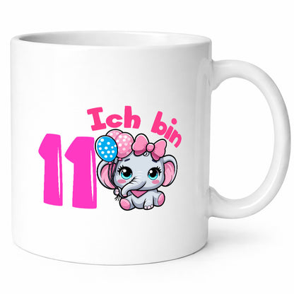 11. Geburtstag | 11 Jahre Elefant Mädchen lustig Geschenkidee Geschenk Tasse